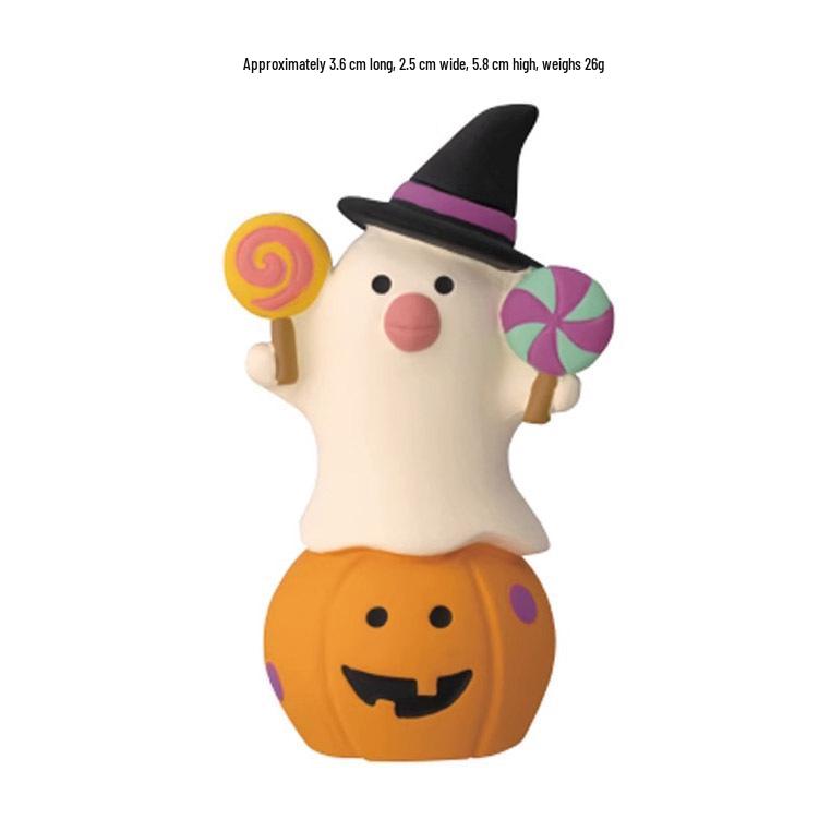 Japanese Cat Halloween Resin Ornaments – Handmade DIY Trendy Toy Figures