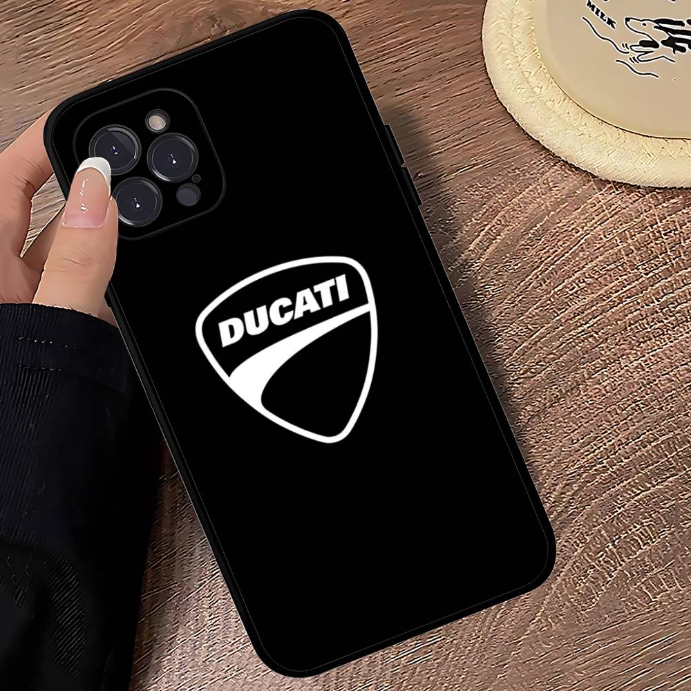 

Мотогонки D-Ducaties Для IPhone 17 16 15 14 13 12 11 Pro Max Plus Ударостійкий Чорний М який Чохол для Телефону iPhone 12