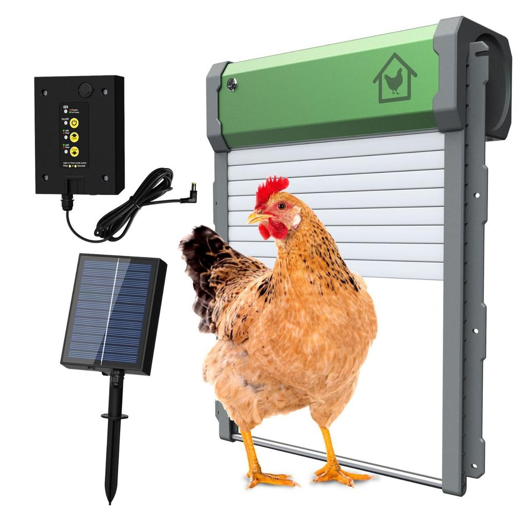 Auto Chicken Coop Door Opener 4 Modes Light Sense Timer Remote Manual Waterproof Rolling Shutter Door Farm Pet Supplie