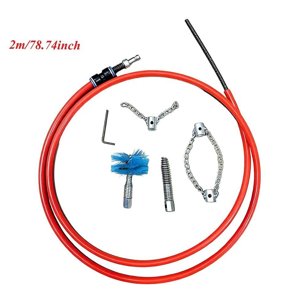 1Set Steel Hand Crank Drain Unclogger 2M Steel Pipe Cleaner for Household Plumbing Maintenance