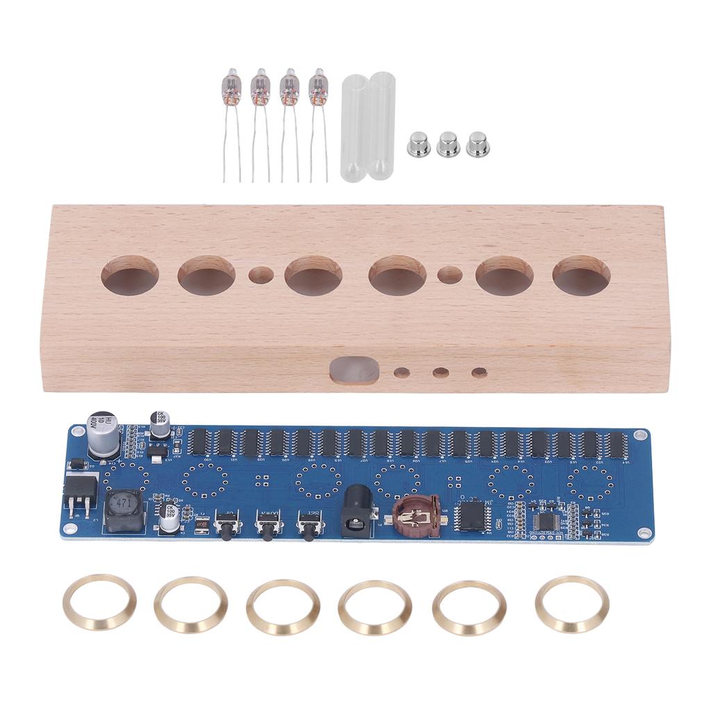 Nixie Tube Clock DIY Kit Multicolor Display 12 24 Hour Display IN14 Glowing Tube Clock Kit de asamblare