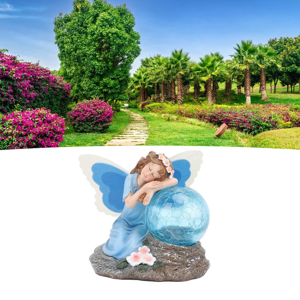 Solar Garden Fairy Statue Housewarming Ornament Unique Present Solar Garden Statue Outdoor Decor for