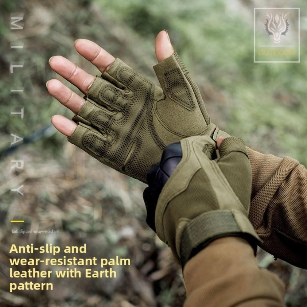 Anti-Slip Motorcycle Gloves Fingerless Gym Training Gloves Unisex MTB Cycling Gloves Hunting