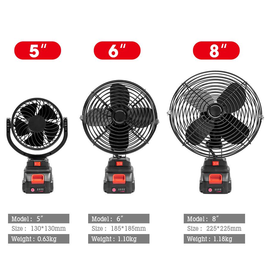 Portable Rechargeable Large-Capacity Outdoor Electric Fan with Makita Interface