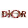 Excellent Brooch Logo Rhinestone Pink Women Used