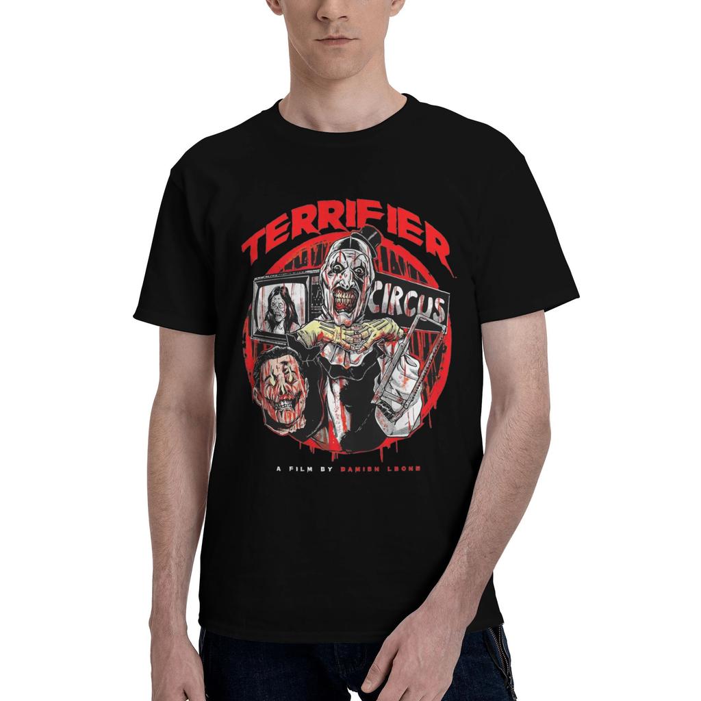 Men Women's T-Shirt Terrifier Art  Cool Cotton Tee Shirt Short Sleeve Horror Movie T Shirts Round Collar Clothes Printed