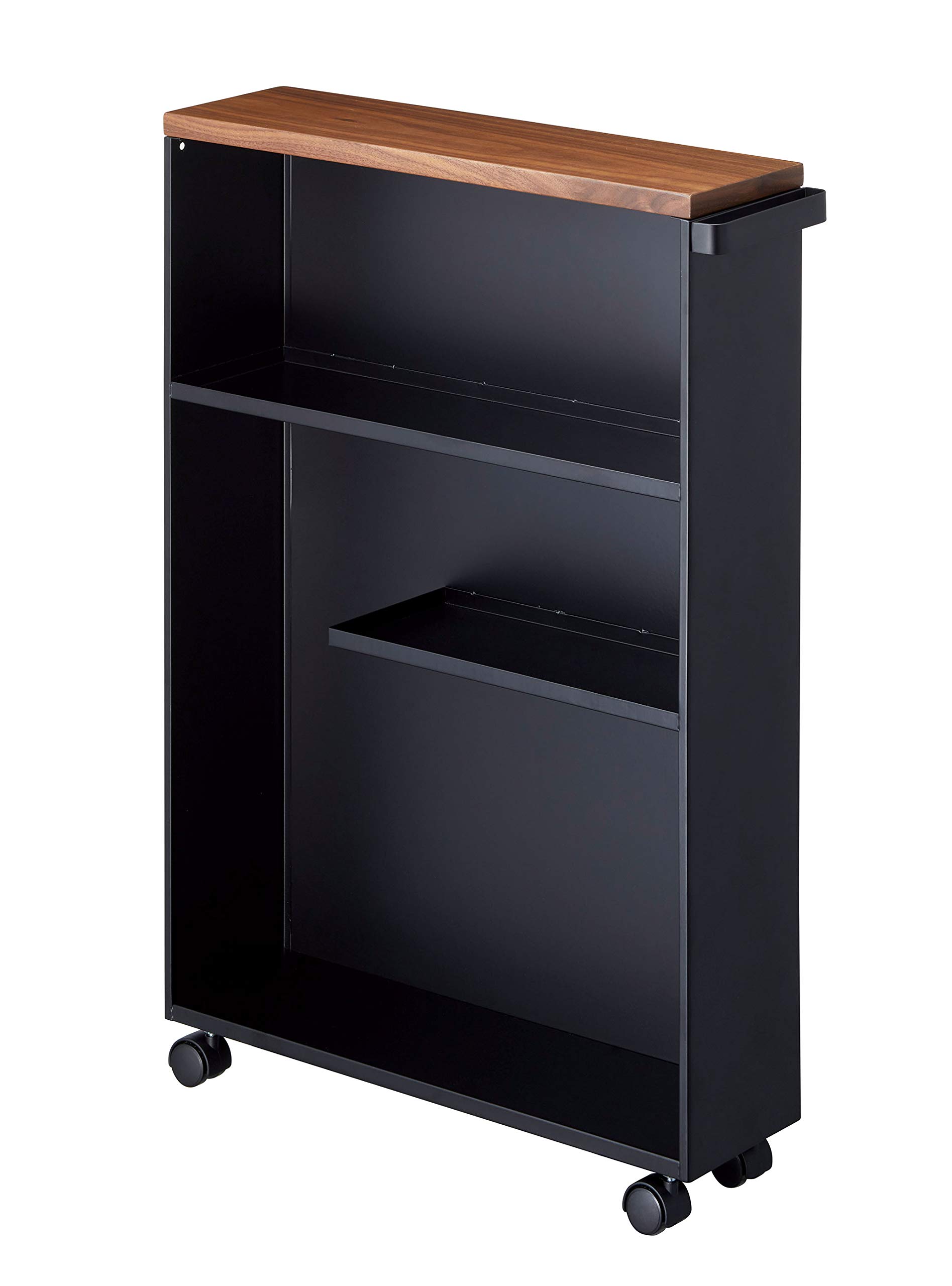 Toilet rack with slim toilet Tower with 13cm toilet storage Yamazaki handle, rack, brand, black, slim, casters, wide, storage, rack, Jitsugyo.
