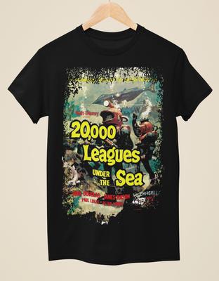 20,000 Leagues Under the Sea (1954) - Movie Poster Inspired Unisex Black T-Shirt Unisex T-Shirt