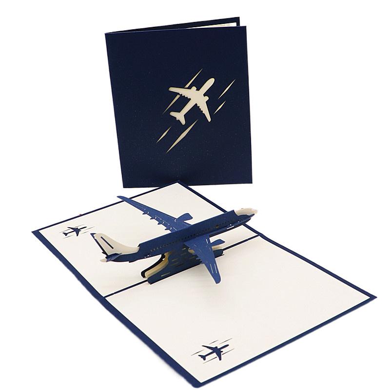3D Pop UP Card Birthday Greeting Invitation Card Party Favors Laser Cut Gifts Airplane Miniatures Postcard Envelopes TMZ