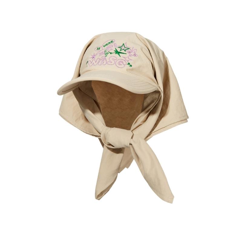 Quick Drying Baseball Hat for Women Girls Embroidery Headscarf Adjustable Hat