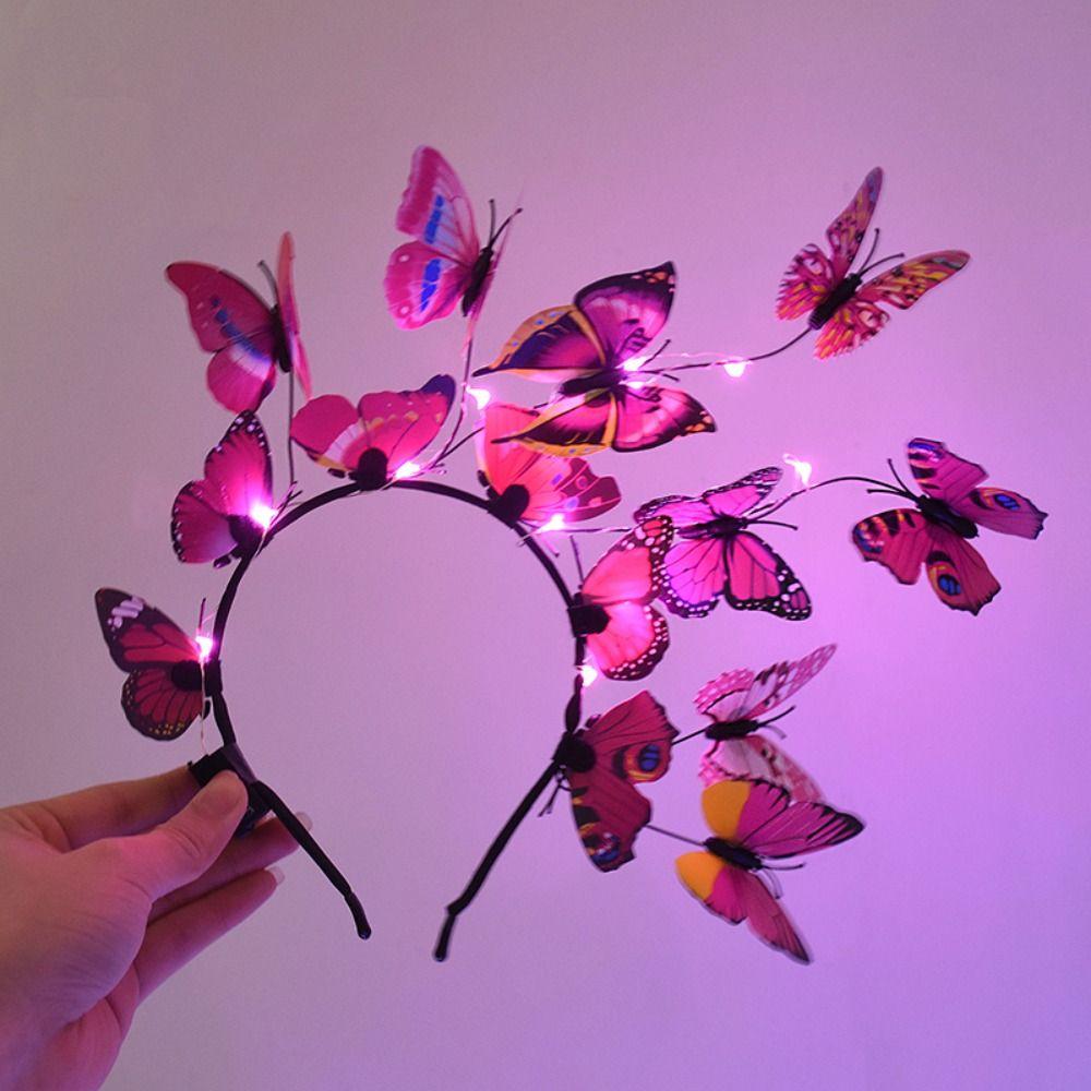 Buntes LED Leuchtstirnband LED Lichter Blinkendes Stirnband Leuchtendes Schmetterlings-Haarband Kinderspielzeug