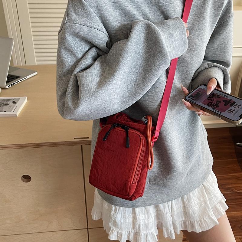 Drawstring Small Square Bag Women's Crossbody Bag Mobile Phone Bag