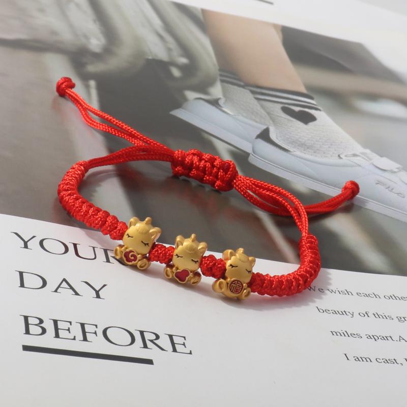 Chinese Style Zodiac Horse Bracelet 2026 Horse Year Lucky Red Rope Bracelet New Year Xmas Good Blessing Jewelry Gift