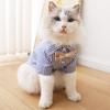 Pet Cat Clothes Summer Breathable Korean Style Striped Shirt Two Months German Curly Cat out Anti-Dirty Two Feet Apparel