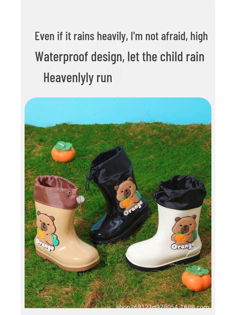 Kinder-Strapazierfähige Wasserdichte Gummistiefel - Rutschfest & Verdickt, Süßes Capybara-Design für Jungen & Mädchen