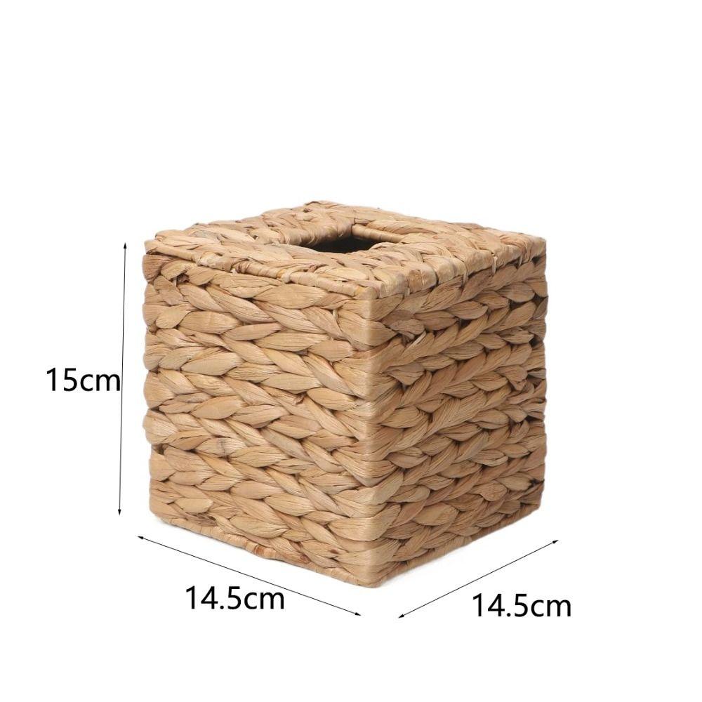 Bohemian Style Rattan Cube Tissue Box with Cover Tissue Holder  Bathroom