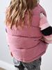 Kinder Cord Steppweste mit Stehkragen, Leichte ärmellose Oberbekleidung für Frühling Herbst, Alter 1–9, Rosa Grau Weiß
