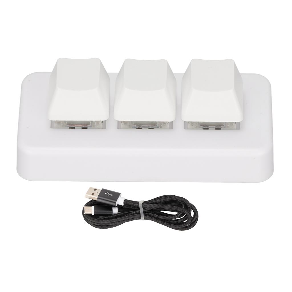 3 Key Keypad RGB Backlit 3 Keys USB Interface Mini Mechanical Programmable Plug and Play Macro