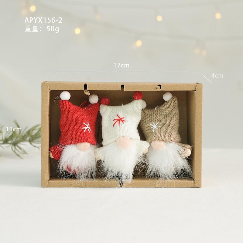 Christmas Tree Santa Claus Snowman Cloth Pendants Cute Figurines & Dolls Set of Accessories Small Decorations Ages 5-7