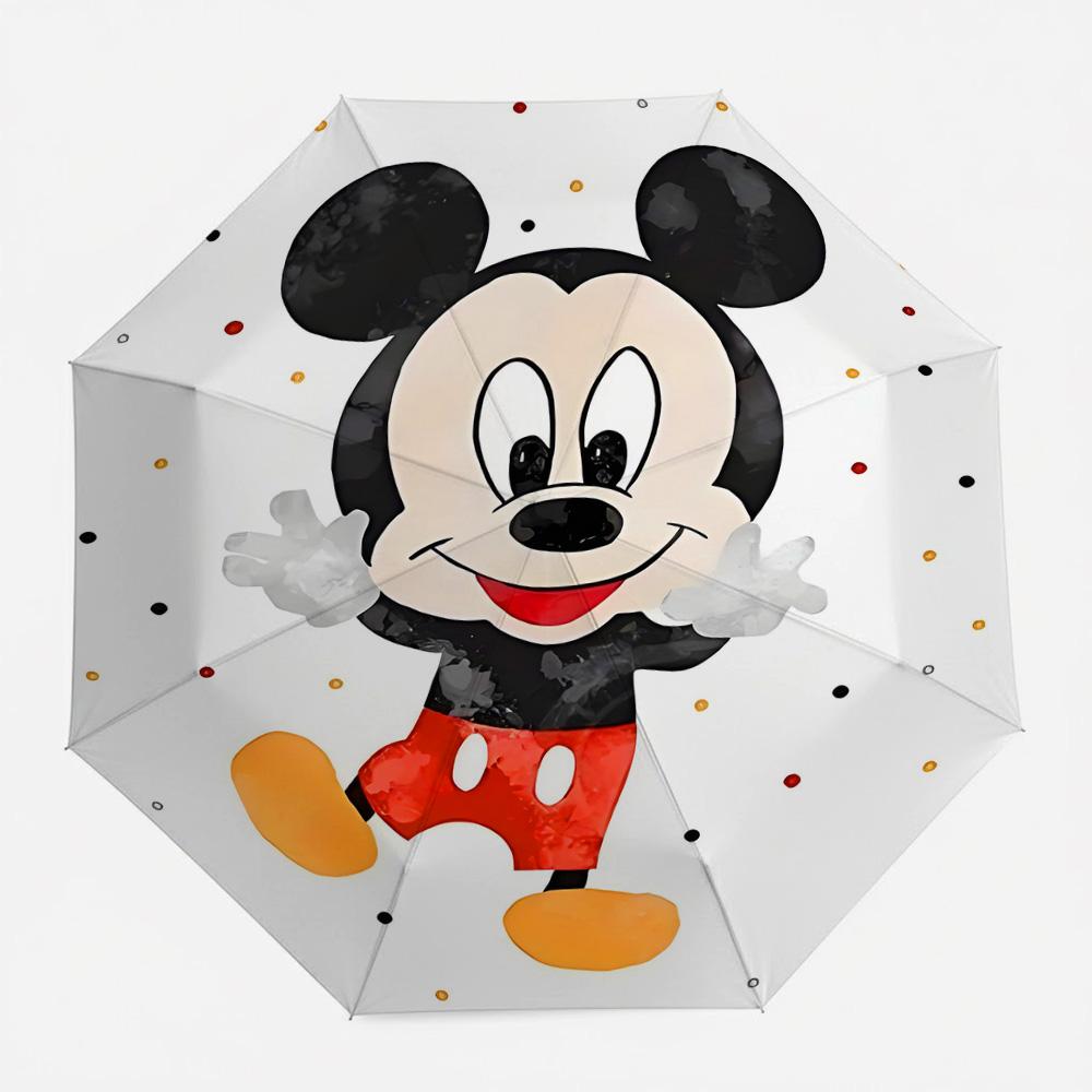 

Disney Mickey Mouse Polka Dot Print Automatic Folding Umbrella, Windproof Waterproof Travel Umbrella for Kids Adults, Portable L (as the picture,Iron&8K)