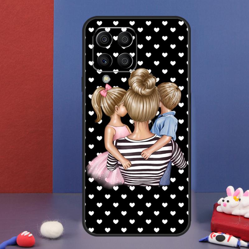 Beautiful Mother Daughter Son Case For Samsung Galaxy M16 M06 M36 M56 M15 M11 M31 M21 M53 M13 M32 M52 M35 M55 M14 M34 M54