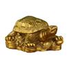 Brass Turtle Figurine On Coins for Wealth And Blessings Polished Metal Tortoise Ornament for Home Office Desk Decor Feng Shui Gift for Prosperity And