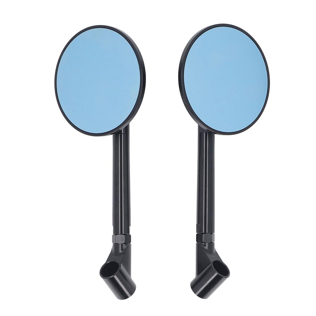 1 Pair Motorcycle Rearview Mirror 60mm Retractable Blue Retro Style Handlebar Reflective Mirrors