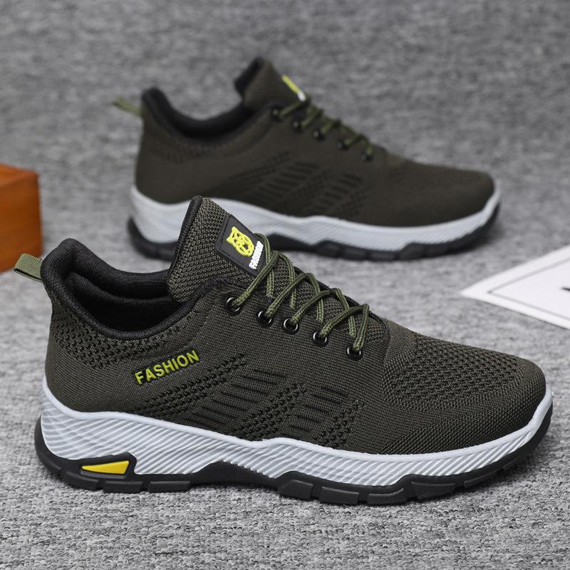 Breathable fly-woven running shoes mesh shoes men's casual shoes trendy autumn and winter men's thin sneakers
