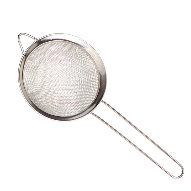 Stainless Steel Handheld Sieve and Oil Scoop for Flour, Juice, Soy Milk, and Baking