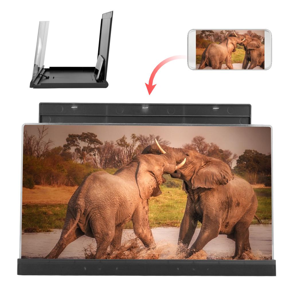 3D 14 Inch Universal Screen Magnifier Smartphone Amplifier with Foldable Bracket for VideoBlack 14 Inch