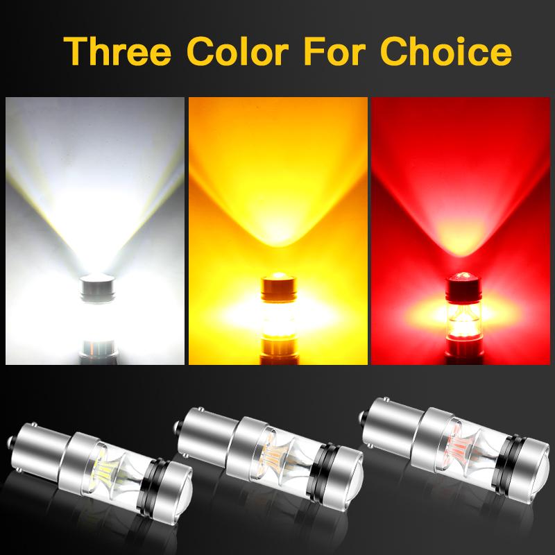 2PCS LED Bulb 1156 BA15S P21W 1157 BAY15D P21/5W BAZ15D P21/4W 3157 P27/7W T25 7443 W21/5W T20 Brake Reverse Turn Signal Lights