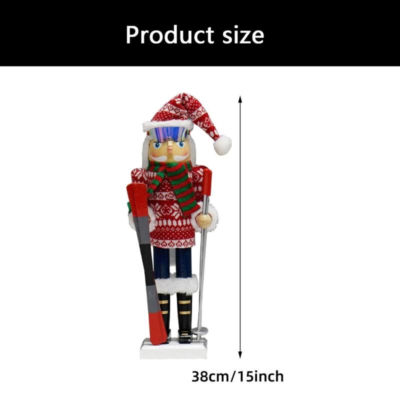 Christmas Nutcrackers Ornament Small Wooden Soldier Christmas Decorations Nutcrackers Figure Ornament for Table Shelf