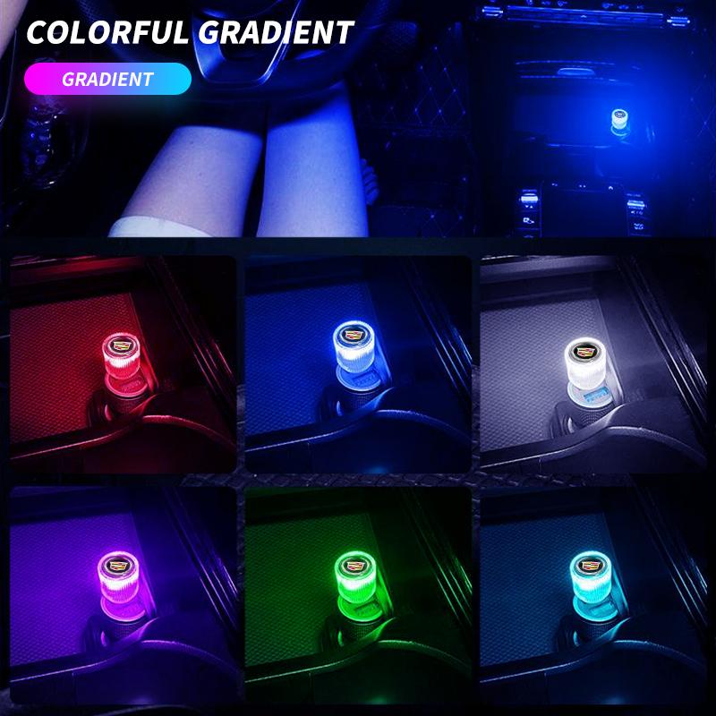 Car Mini USB LED Ambient Light Decorative Atmosphere Lamps For Cadillac Logo Escalade CTS ATS SRX XTS XT5 STS CT5 CT6 BLS XLR