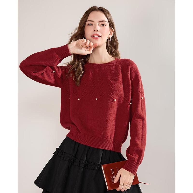 Betu Women's Beaded Jacquard Knit Sweater