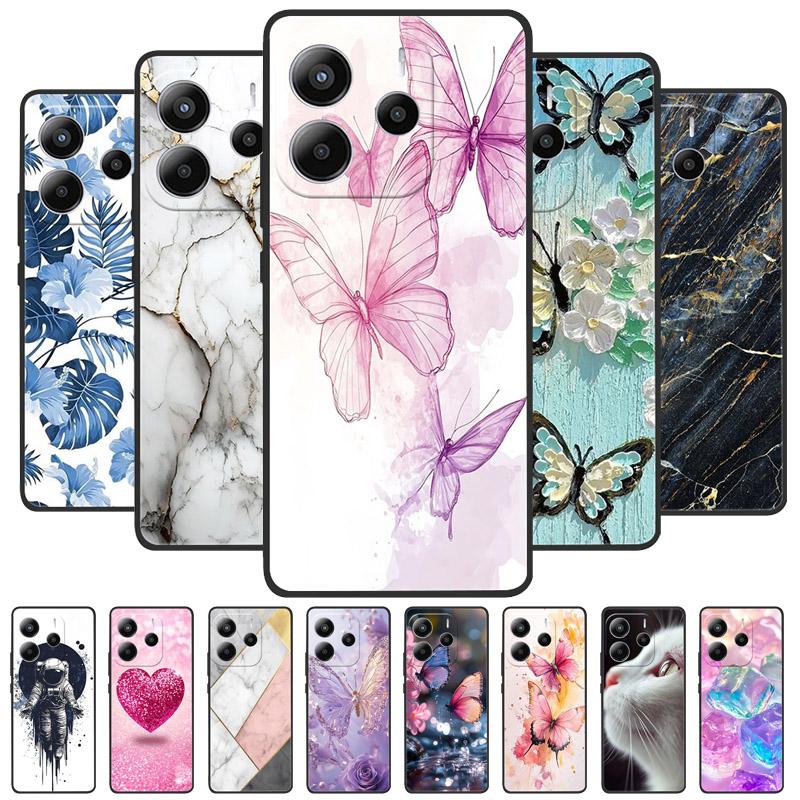 For Redmi Note 14 4G (Europe) Phone Case Marble Painting Pattern Soft Silicone Anti Drop Cover For Xiaomi Redmi Note14 4G Shell