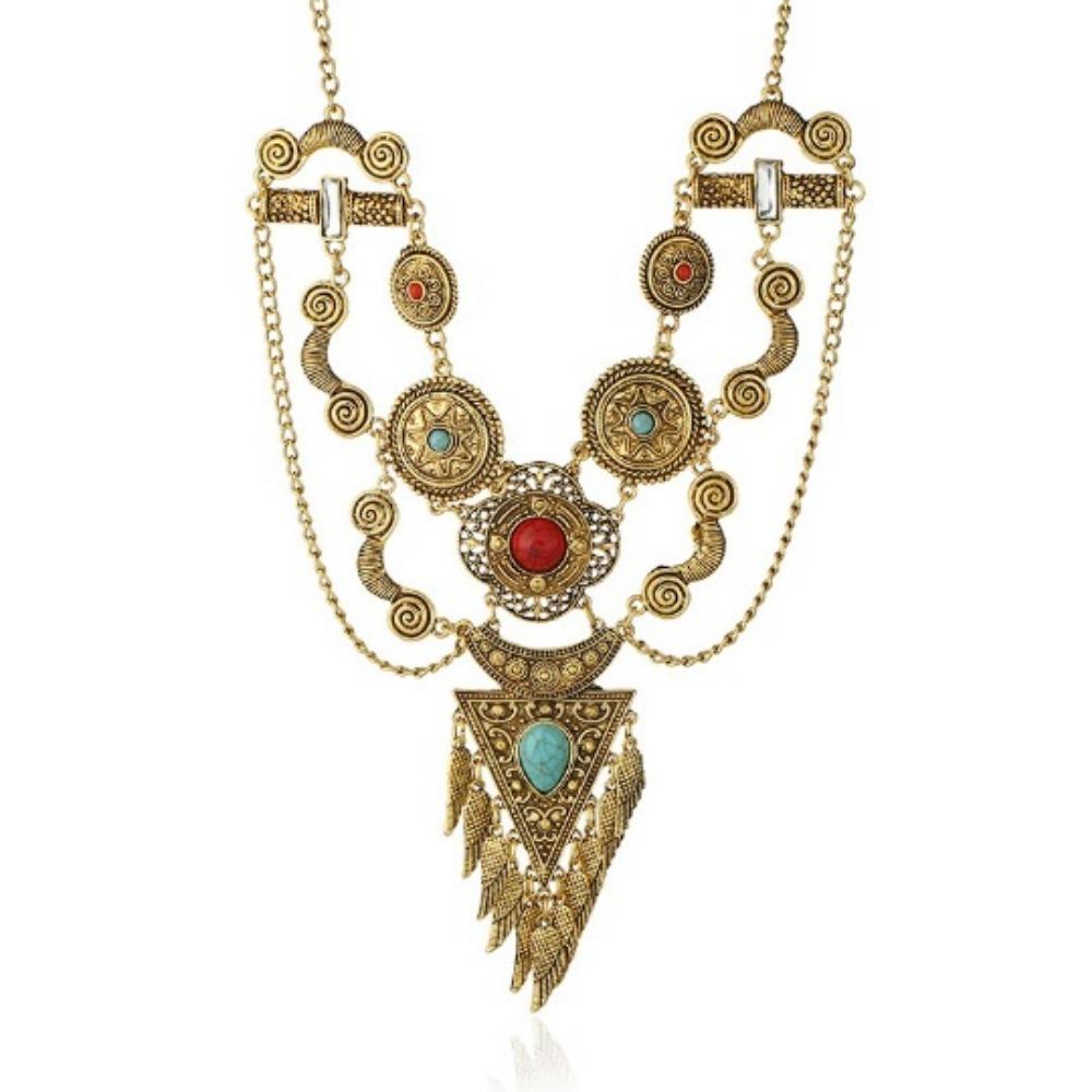 Alloy Coin Personalized Retro Collarbone Multi-layer Necklace, European and American Exaggerated National Style Necklace
