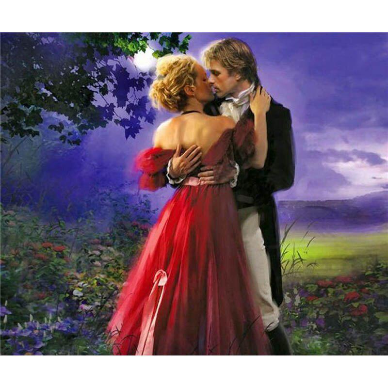 Daimond Painting Diamond Embroider Lovers Under the Moon
