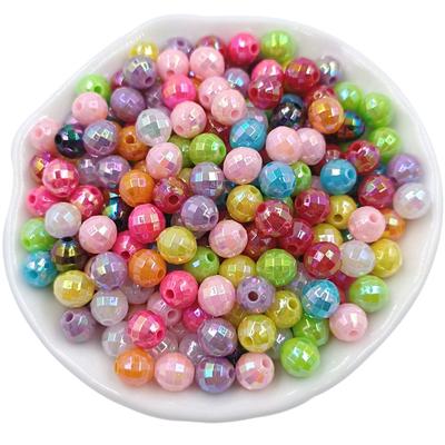 Fashion Candy Color for Bracelet Necklace Making DIY Jewelry Accessories Handmade Material 6mm Loose Beads Creative AB Bright Color Acrylic 50Pcs