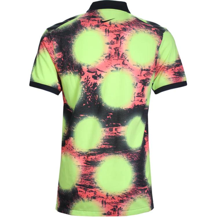 Nike Pattern Printed Short Sleeve Polo Shirt Men tops Black DV9048-702