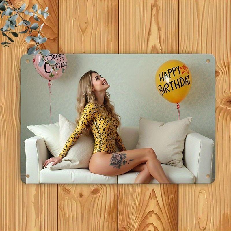 Retro Metal Sign Sexy Girl Wall Art Decor 20x30 cm