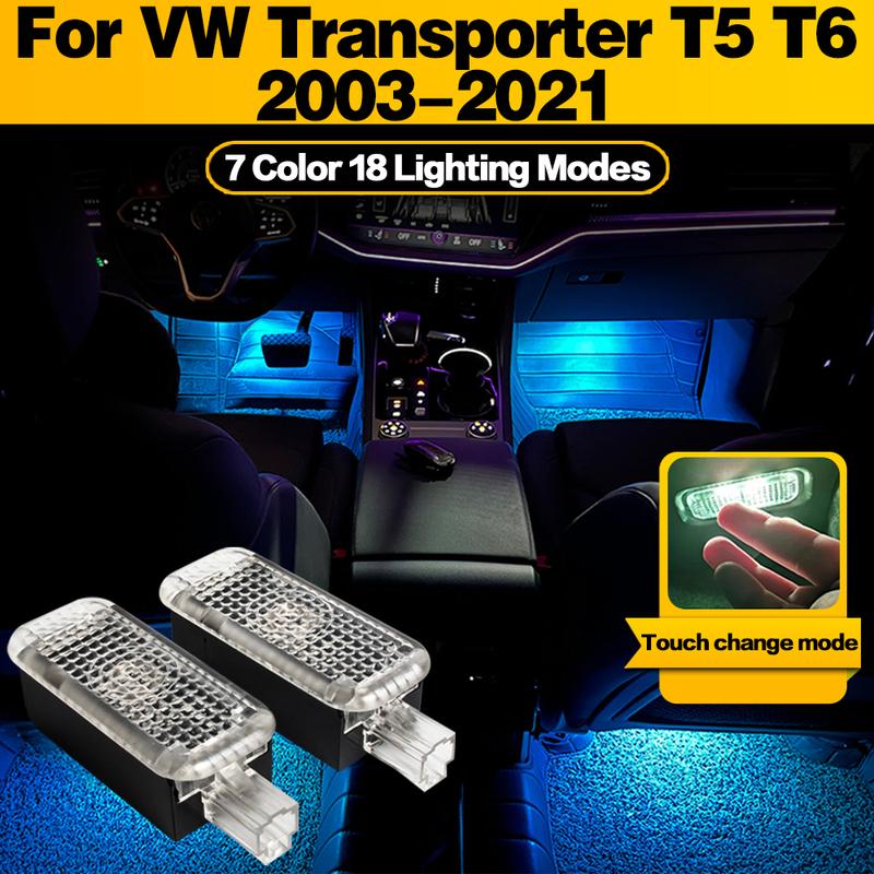 NEW Atmosphere Lamp Car Footwell Light Interior Decoration For VW Transporter T5 T6 2003 2004 2005 2006 2007 2008 2009 2010-2021 2 Pcs