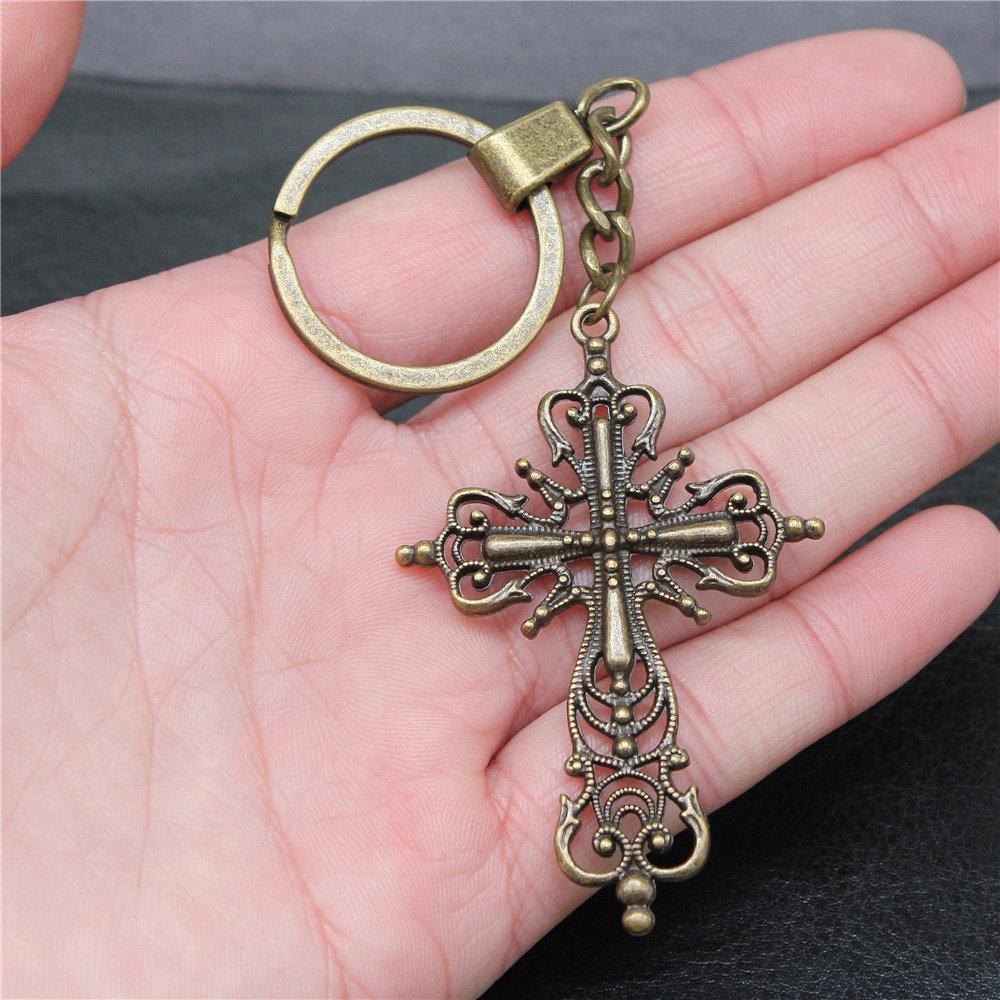 30mm Keychains Bat Cross Skull Vintage Jewelry Supplies QY006
