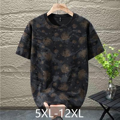 Plus Size 5XL-12XL Fashion Oversized T-shirt Men Tops Casual Vintage Short Sleeve Tee Summer Clothing