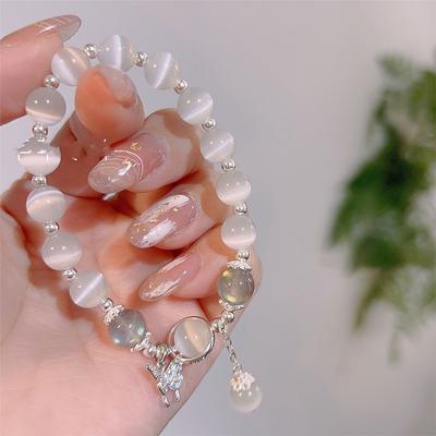 Κορεάτικη μόδα Μίμηση Opal βραχιόλι απλό κρεμαστό βραχιόλι Ins Moonstone Crystal Bead Moon κρεμαστό βραχιόλι Δώρα κοσμήματα