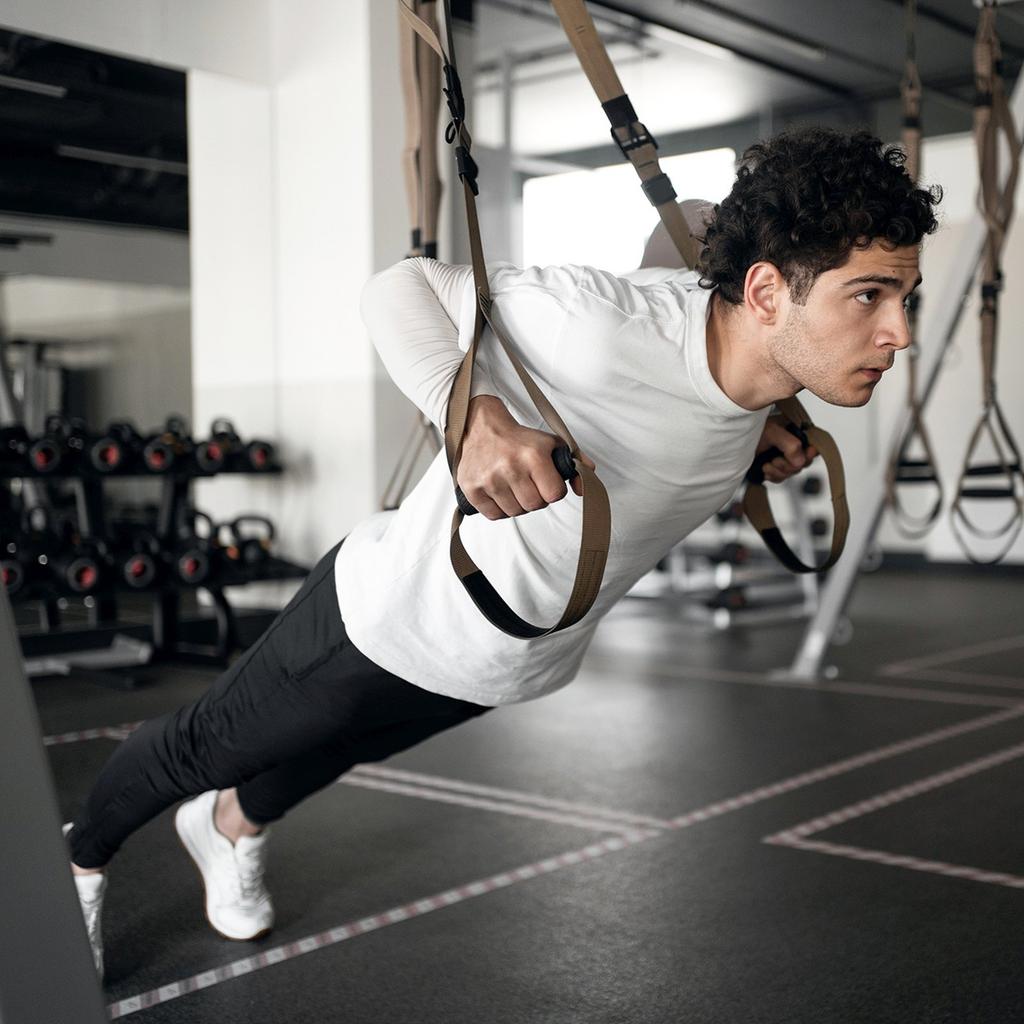 Training straps for exercises with handles - khaki