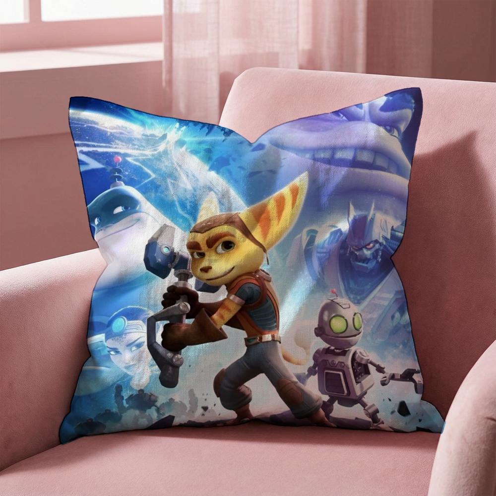 R-Ratchet & Clank GAME Cushion Cover Multi-Scene Pillow Cover for Home & Car - Reversible, Soft & Durable for Daily Use