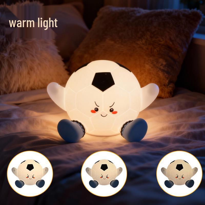 

World Cup Football Night Light: Cartoon Silicone Lamp for Kids - Sleep Companion & Atmosphere Enhancer Gift box packaging + Charging cable