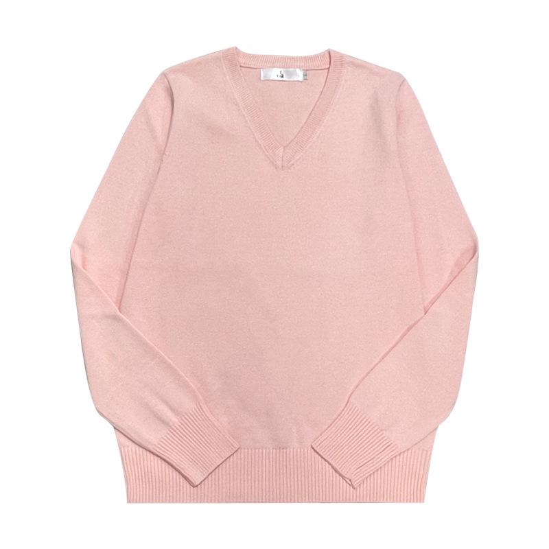 Japanischer Schulstil JK Strickpullover mit V-Ausschnitt für Schüler - Unisex, Langärmlig, Auf Lager.