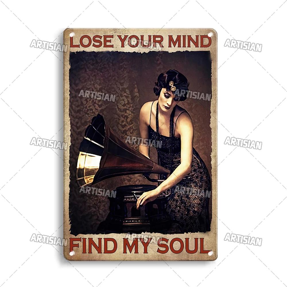 ARTISIAN Rusty Vinyl Records Metal Tin Sign Vintage Decorative Plate Classic Music Metal Sign Man Cave Home Studio Wall Decor