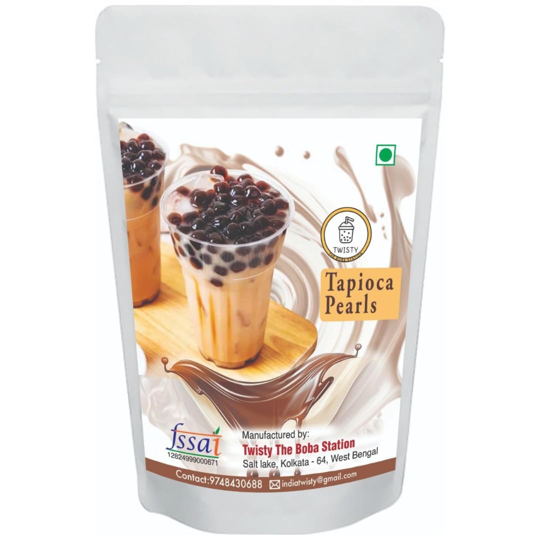 Twisty The Boba Station® Тапиока для Бабл-ти, Молочных коктейлей, Мороженого, Йогурта и Смузи | Ингредиенты для Боба-ти | 10 Трубочек с